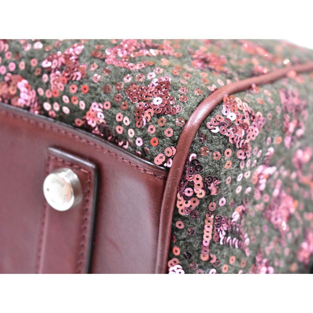 Speedy Felt Bag Boston Bag Monogram Sunshine Express Pink Wine Red Leather - Picture 8 of 10